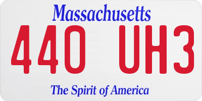 MA license plate 440UH3