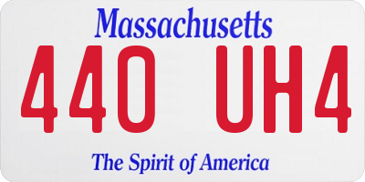MA license plate 440UH4