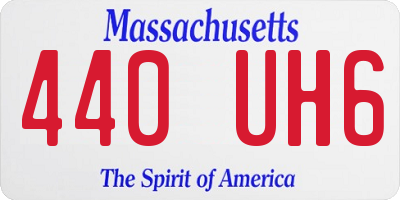 MA license plate 440UH6