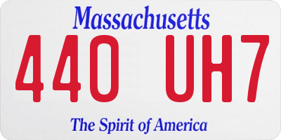 MA license plate 440UH7