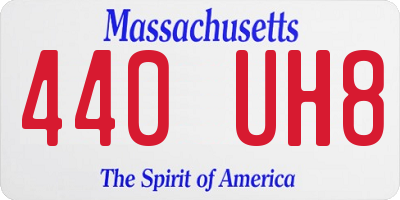 MA license plate 440UH8