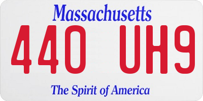 MA license plate 440UH9