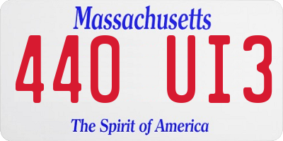 MA license plate 440UI3