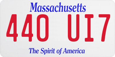 MA license plate 440UI7