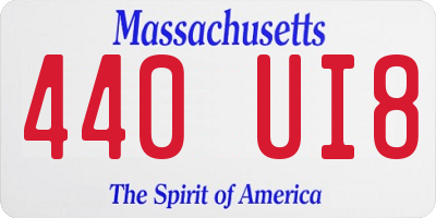 MA license plate 440UI8