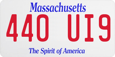 MA license plate 440UI9
