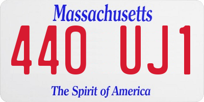 MA license plate 440UJ1