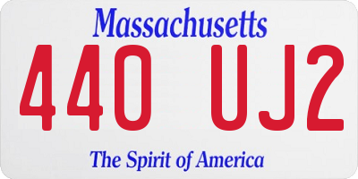 MA license plate 440UJ2