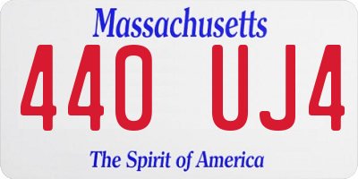 MA license plate 440UJ4