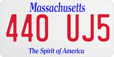 MA license plate 440UJ5