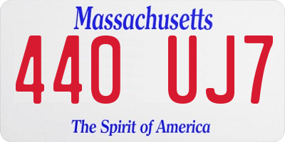 MA license plate 440UJ7