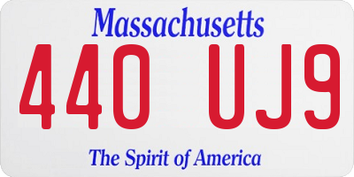MA license plate 440UJ9