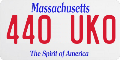 MA license plate 440UK0