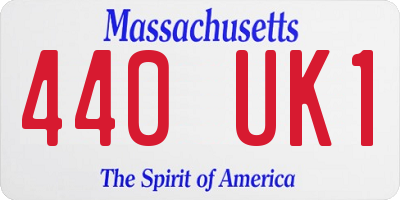 MA license plate 440UK1