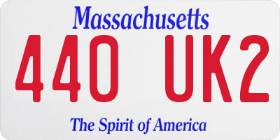 MA license plate 440UK2