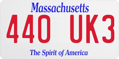 MA license plate 440UK3