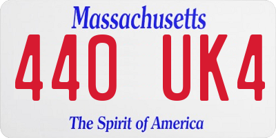 MA license plate 440UK4