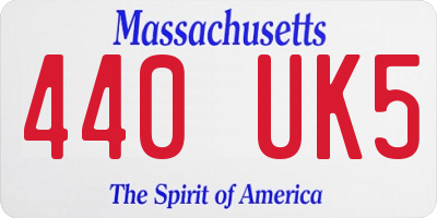 MA license plate 440UK5