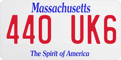 MA license plate 440UK6