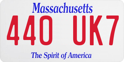 MA license plate 440UK7