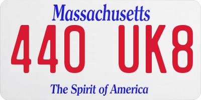 MA license plate 440UK8