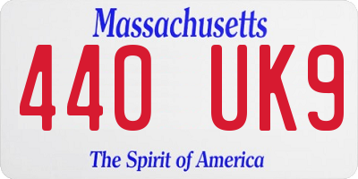 MA license plate 440UK9