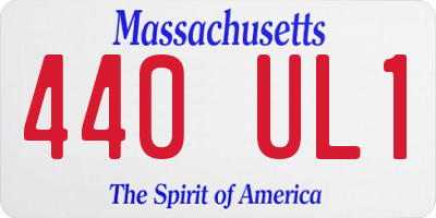MA license plate 440UL1
