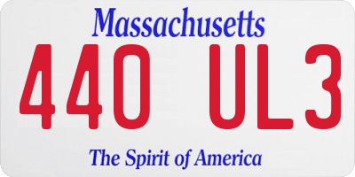 MA license plate 440UL3