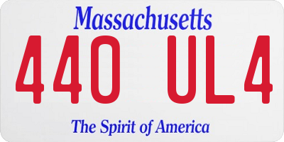 MA license plate 440UL4