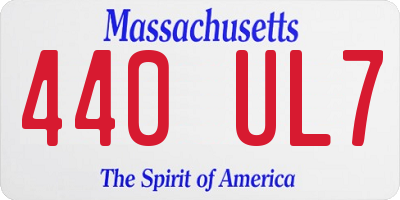 MA license plate 440UL7