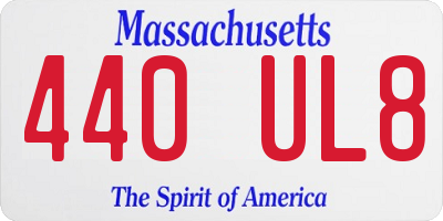 MA license plate 440UL8