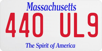 MA license plate 440UL9