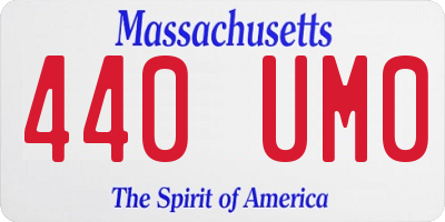 MA license plate 440UM0