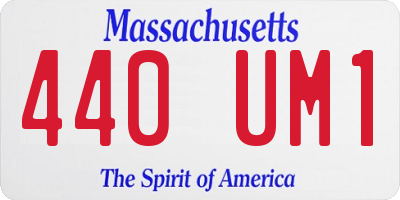 MA license plate 440UM1