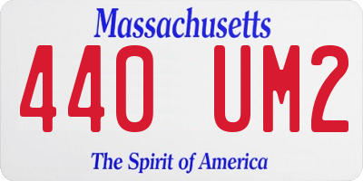 MA license plate 440UM2