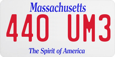 MA license plate 440UM3