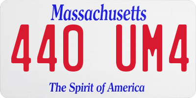 MA license plate 440UM4