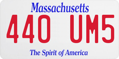 MA license plate 440UM5