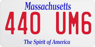 MA license plate 440UM6