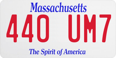 MA license plate 440UM7