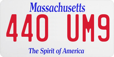 MA license plate 440UM9