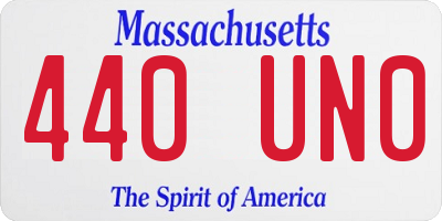 MA license plate 440UN0