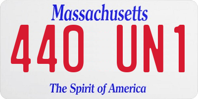 MA license plate 440UN1