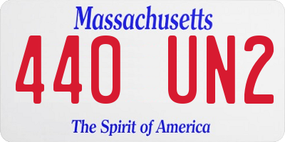 MA license plate 440UN2