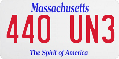 MA license plate 440UN3