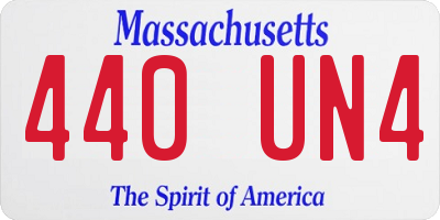 MA license plate 440UN4