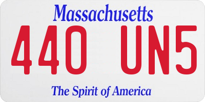 MA license plate 440UN5