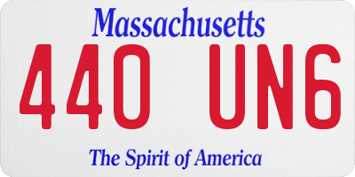 MA license plate 440UN6