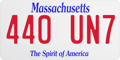 MA license plate 440UN7