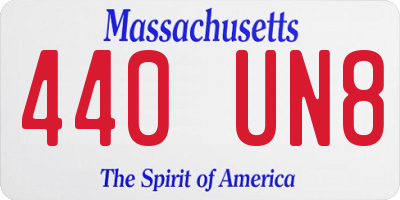 MA license plate 440UN8